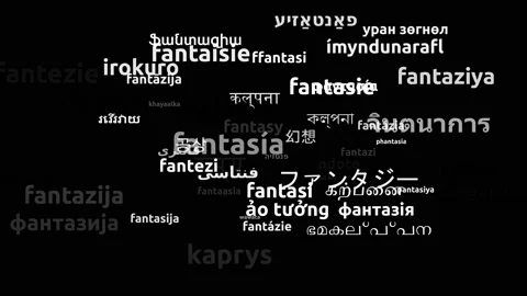 Fantasy Translated in 56 Worldwide Languages Endless Looping 3d Zooming Wordc 스톡 동영상 145201747