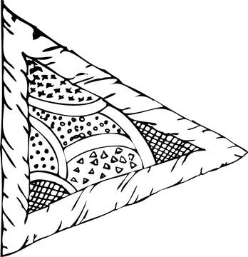 Fantasy triangles in hand-drawing style. Patterns and dots. PNG 스톡 일러스트