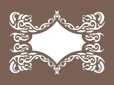 Fantasy tribal frame in celtic or viking stye Stock Illustration