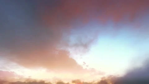 Fantasy Twilight Morning Dramatic Peach Sunrise Clouds Time Lapse Seamless Loop Video stock 159709000