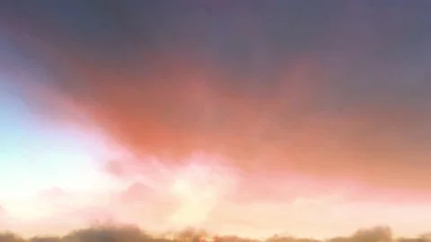 Fantasy Twilight Morning Dramatic Peach Sunrise Clouds Time Lapse Seamless Loop Video stock 159709108