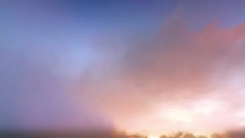 Fantasy Twilight Morning Dramatic Peach Sunrise Clouds Time Lapse Seamless Loop Video stock 159709127