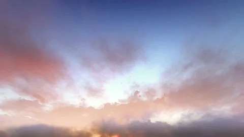 Fantasy Twilight Morning Dramatic Peach Sunrise Clouds Time Lapse Seamless Loop Video stock 159709131