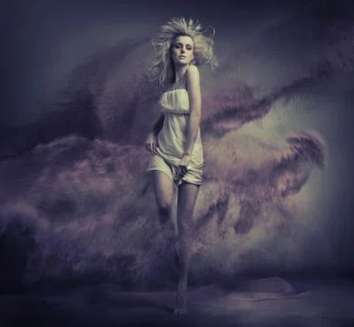 Fantasy type image of cute young beauty Stock Photos