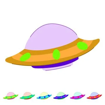 Fantasy ufo ship vector cartoon graphic Stock Illustration