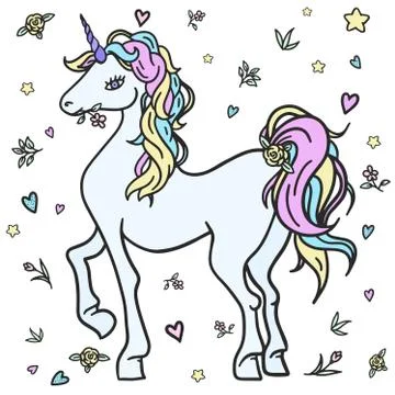 Fantasy unicorn Stock Illustration