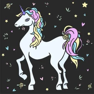 Fantasy unicorn Stock Illustration