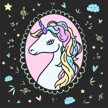 Fantasy unicorn Stock Illustration