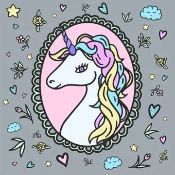 Fantasy unicorn Stock Illustration