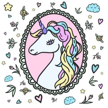Fantasy unicorn Stock Illustration