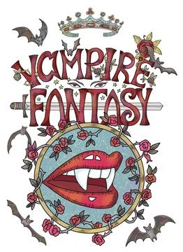 Fantasy vector illustration with vampire concept Stock-Illustration