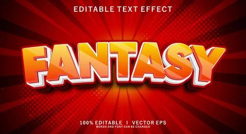 Fantasy vector text effect with modern style design Stock Illustration