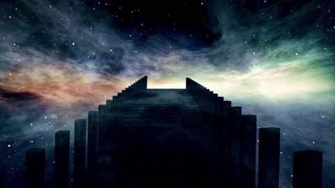 Fantasy View of the Bridge above the clouds Stock Footage 232773005