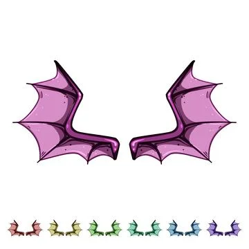 Fantasy wings dragon cartoon vector graphic Stock Illustration