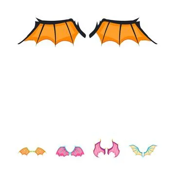 Fantasy wings vector collection for creative design Stock Illustration