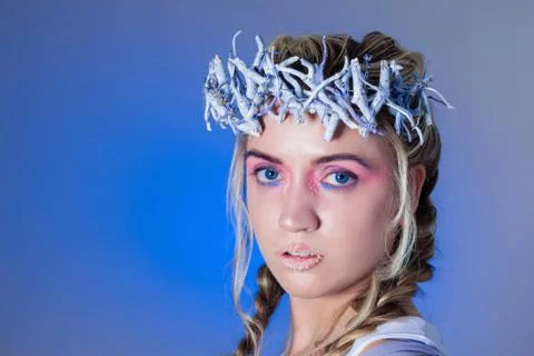 Fantasy winter queen Stock Photos