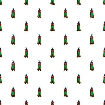Fantasy wizard character repeatable pattern background Stock Illustration