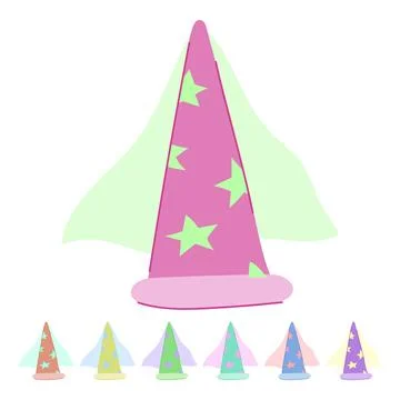 Fantasy wizard hat vector cartoon graphic 스톡 일러스트