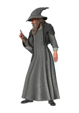 Fantasy Wizard on White Stock Illustration