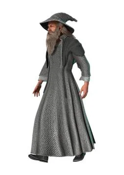Fantasy Wizard on White Stock Illustration
