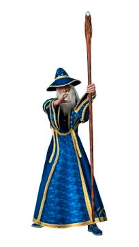 Fantasy Wizard on White Stock Illustration