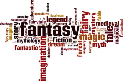 Fantasy word cloud Stock Illustration