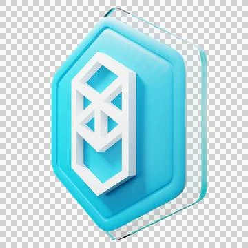 Fantom (FTM) Badge Right View Crypto Isolated On White Background Blockchain Stock Illustration