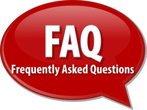 FAQ acronym word speech bubble illustration Stock Illustration