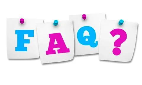 Faq and question mark on post it Stock Illustration