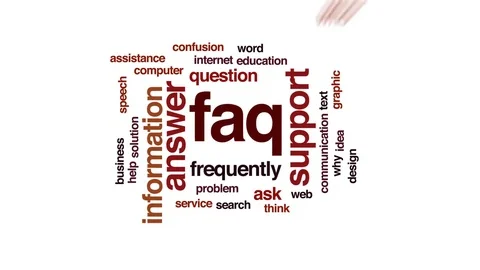FAQ animated word cloud, text design animation. Stock Footage 78497243