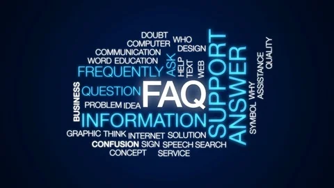 FAQ animated word cloud, text design animation. Stock Footage 78771119