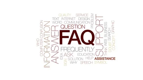 FAQ animated word cloud, text design animation. Kinetic typography. Stock Footage 79179037