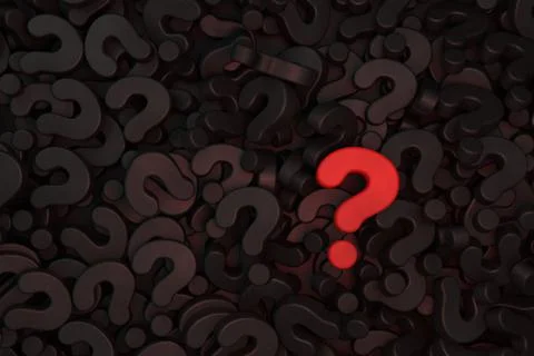 FAQ banner design. Question mark sign. 3D rendering. Stock Illustration