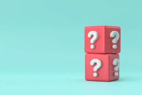 FAQ banner design. Question mark sign. 3D rendering. Stock Illustration