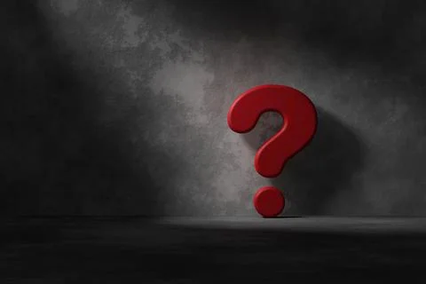 FAQ banner design. Question mark sign. 3D rendering. Stock Illustration