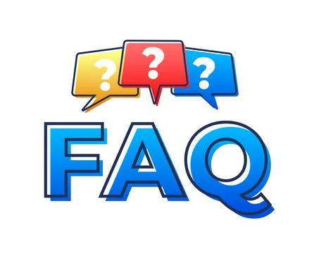 Faq banner with question marks in speech bubbles showing frequently asked Stockillustratie