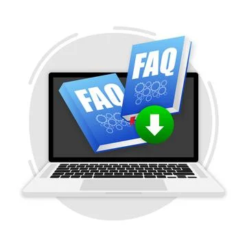 Faq book download, support, help concept. Support, customer service, help Stockillustratie