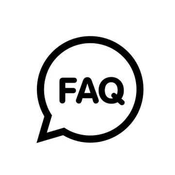 FAQ bubble, question mark button vector icon Illustrazione stock