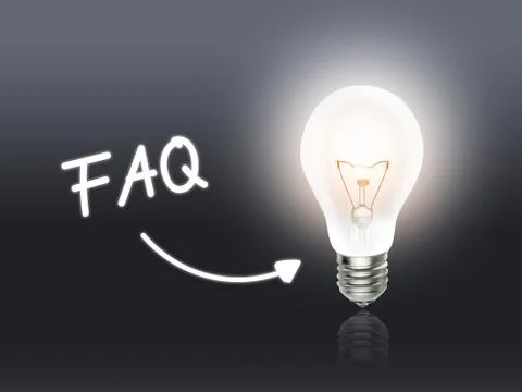 Faq bulb lamp energy light gray Stock Illustration