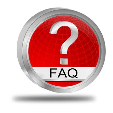 FAQ Button - 3D illustration Illustrazione stock