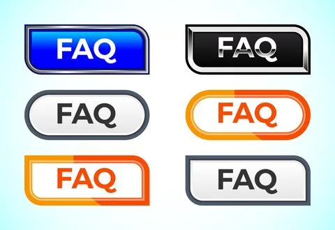 FAQ button set of different shapes and colors. Suitable for mobile app, and.. Stockillustratie