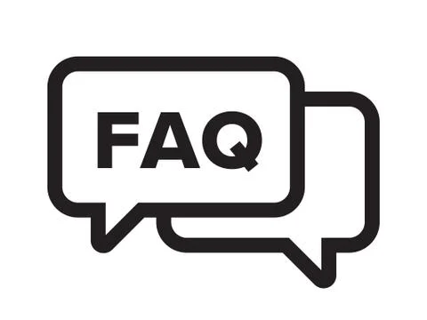 FAQ chat bubble, ask dialog vector web icon Illustrazione stock