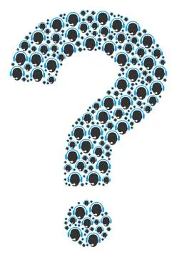 FAQ Collage of Operator Head Icons Illustrazione stock