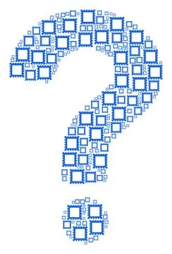 FAQ Collage of Postage Stamp Icons Illustrazione stock
