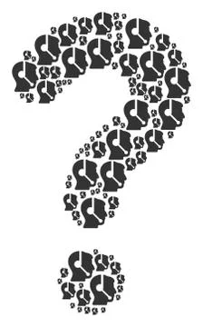 FAQ Composition of Call Center Operator Icons Stock Illustration