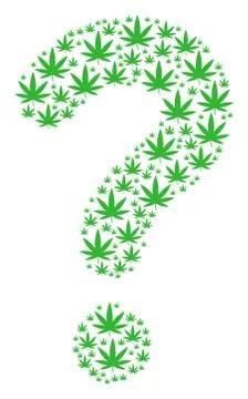 FAQ Composition of Cannabis Icons Stock Illustration
