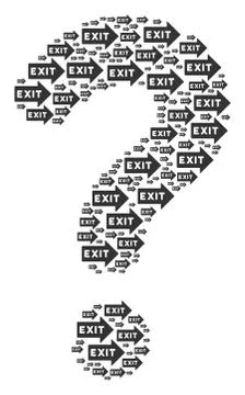 FAQ Composition of Exit Arrow Icons Stock Illustration