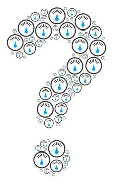 FAQ Composition of Gauge Icons Stock Illustration