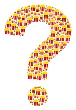 FAQ Composition of Popcorn Bucket Icons Illustrazione stock