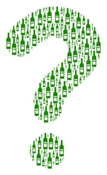FAQ Composition of Wine Bottle Icons Stock Illustration